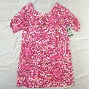 NWT Lilly Pulitzer Everett dress short sleeve scoop neck shell pattern - size XL
